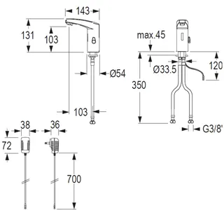 CONTI+ maxx elekt. IR Standarm. NetzAP m.Misch. Chrom o.Ablg. Touch M10 – Bild 2