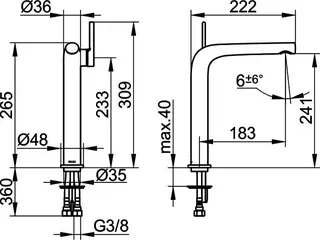EH-Waschtisch-Batterie 240 ohne Ablaufgarnitur more4YOU, verchr. – Bild 2