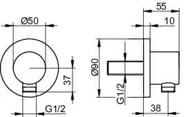Keuco Schlauchanschluss IXMO 59547, rund, verchromt – Bild 2