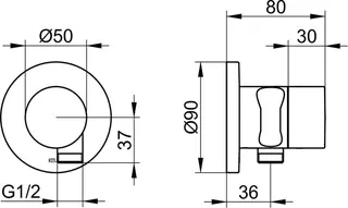 Keuco 2-Wege Umstellventil IXMO Pure 59556, Schlauchanschl./Brauseh.,rund,verchromt – Bild 2