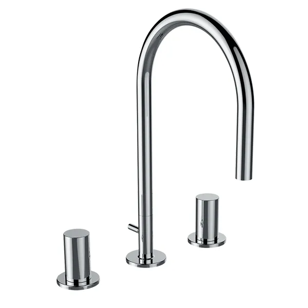 3-Loch Waschtisch-Mischer K-LAUFEN Schwenkaus auslauf 166 mm ohne Ablaufventil chrom
