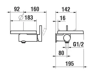 Einhebel-Brausemischer UP K-LAUFEN Schlauch 1800mm + Handbrause chrom – Bild 2