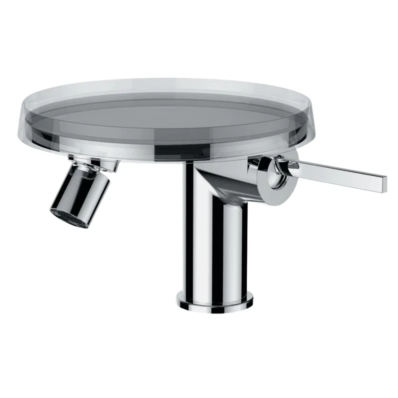 Bidetmischer mit Deko Disc K-LAUFEN Ausladung 125 mm mit Ablaufventil chrom