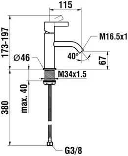 Waschtisch-Mischer K-LAUFEN Ausladung 115mm ohne Ablaufventil chrom – Bild 2