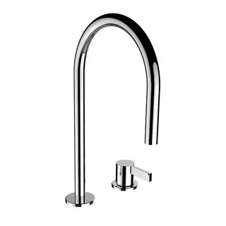 LF 2-Loch WT-Mischer K-LAUFEN Ausld. 166 mm ohne Ablaufventil chrom