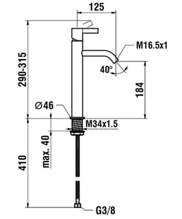 Waschtisch-Mischer hohe Ausf. K-LAUFEN Ausld. 125 mm o.Ablaufventil chrom – Bild 2