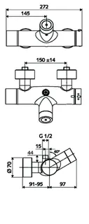 SCHELL AP-Duscharmatur VITUS VD-C-T/o CVD, Thermostat, Anschl. oben, chrom – Bild 3