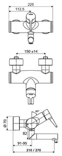 SCHELL AP-Waschtisch-Armatur VITUS VW-EH-M EHM, Mischwasser, 210 Ausl., chrom – Bild 3