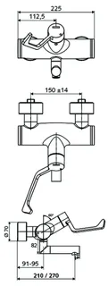 SCHELL AP-Waschtisch-Armatur VITUS VW-AH-M Klinik-EHM, Mischw., 270 Ausl., chrom – Bild 2