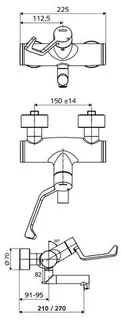 SCHELL AP-Waschtisch-Armatur VITUS VW-AH-M Klinik-EHM, Mischw., 210 Ausl., chrom – Bild 3