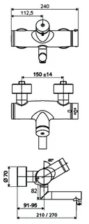 SCHELL AP-Waschtisch-Armatur VITUS VW-SC-T Selbstschl.,Therm.,man. TD,270 Ausl.,chr – Bild 3