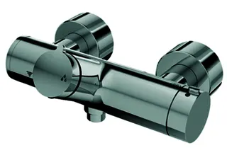 SCHELL AP-Duscharmatur VITUS VD-T/u Auf/Zu, Therm,man. TD, Anschl. unten,chr
