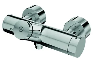 SCHELL AP-Duscharmatur VITUS VD-SC-T/u Selbstschl.,Therm.,man.TD,Anschl.un.,chr