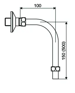 SCHELL Abgangsbogen VITUS, DN15 ablängbar, 90 Grad, 15x100x500, chrom – Bild 2
