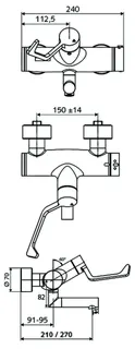 SCHELL AP-Waschtisch-Armatur VITUS VW-AH-T Klinik-EHM, Thermostat, 270 Ausl., chrom – Bild 2