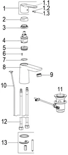 Waschtischarmatur m. Ablaufg., klein aktiv4YOU 2.0, DIN DVGW-Zert.105mm, vc – Bild 3
