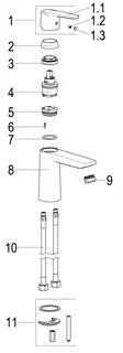 Waschtisch-Armatur o.Ablaufg. Ausl. 125mm aktiv4YOU 2.0, DIN DVGW-Zert.verchromt – Bild 3