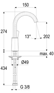 Waschtisch-Armatur hoher Auslauf o.Ablaufg. aktiv4YOU 2.0, DIN DVGW-Zert.150mm, vc – Bild 2