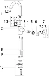 Waschtisch-Armatur hoher Auslauf o.Ablaufg. aktiv4YOU 2.0, DIN DVGW-Zert.150mm, vc – Bild 3