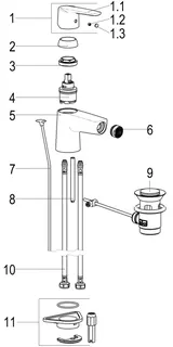 Bidetarmatur m.Ablaufg. Ausl. 101mm aktiv4YOU 2.0, DIN DVGW-Zert.verchromt – Bild 3