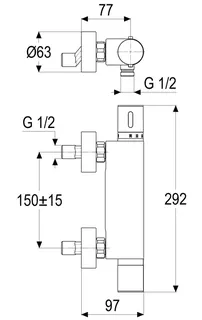 AP-Brausethermostat eigensicher,Cool Tec aktiv4YOU 2.1, DIN DVGW-Zert.verchromt – Bild 2