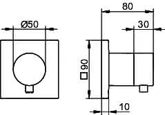 Keuco Absperrventil IXMO Comfort 59541, eckig, verchromt – Bild 2