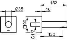 Keuco Wanneneinlauf IXMO 59545, eckig, 152 mm, verchromt – Bild 2
