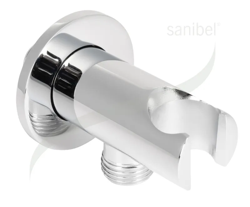 sanibel 4001-Wandanschlussbogen A17 rund Brausehalter RV DN 15 Messing verchromt