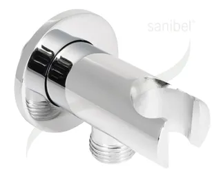 sanibel 4001-Wandanschlussbogen A17 rund Brausehalter RV DN 15 Messing verchromt