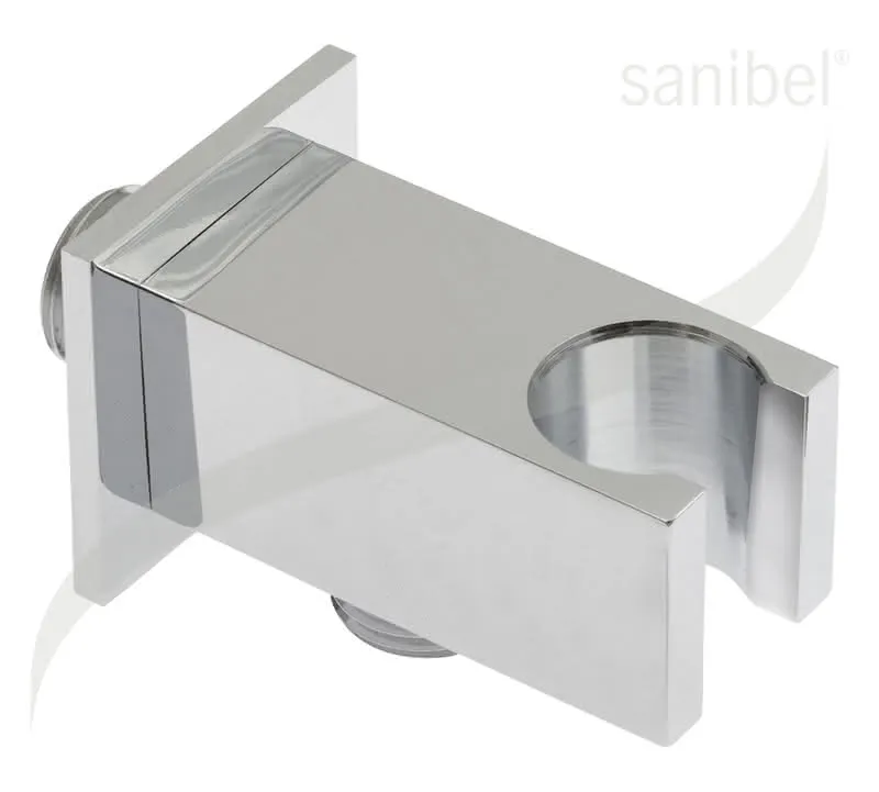sanibel 4001-Wandanschlussbog. A17 eckig Brausehalter RV DN 15 Messing verchromt