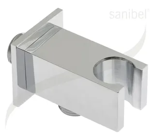 sanibel 4001-Wandanschlussbog. A17 eckig Brausehalter RV DN 15 Messing verchromt