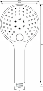 sanibel 4001-Handbrause A17 dreistrahlig rund 120mm mit easy-tap verchromt – Bild 2