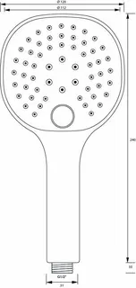 sanibel 4001-Handbrause A17 dreistrahl. eckig Softedge 120mm easy-tap verchromt – Bild 2