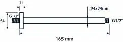 sanibel 4001-Decken-Brausearm A17 eckig DN 15 165mm lang aus Messing verchromt – Bild 2