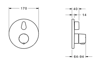sanibel 4001-Aufputzteile A17 für Thermostat-Badebatt m Ventil Nr. 7131 vc – Bild 2
