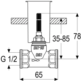 sanibel 1001-Unterputzventilkörper A17 DN 15 (1/2") – Bild 2