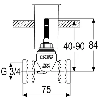 sanibel 1001-Unterputzventilkörper A17 DN 20 (3/4") – Bild 2