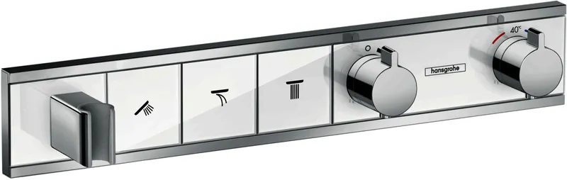 Hansgrohe Thermostat Unterputz RainSelect Fertigset 3 Verbraucher weiss/chrom