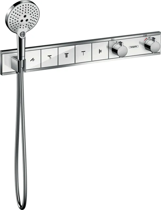 Hansgrohe Thermostat Unterputz RainSelect Fertigset 5 Verbraucher weiss/chrom