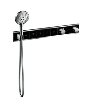 Hansgrohe Thermostat Unterputz RainSelect Fertigset 5 Verbraucher schwarz/chrom