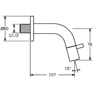 EHM Waschtisch-Batt. HANSANOVA Style 5086 Ausld. 107 mm DN15 chr – Bild 4