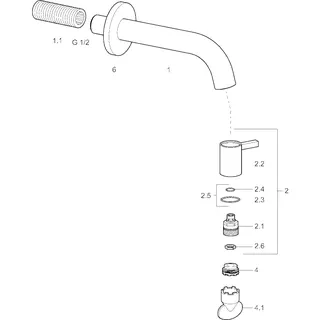 EHM Waschtisch-Batt. HANSANOVA Style 5096 Ausld. 186 mm DN15 chr – Bild 4