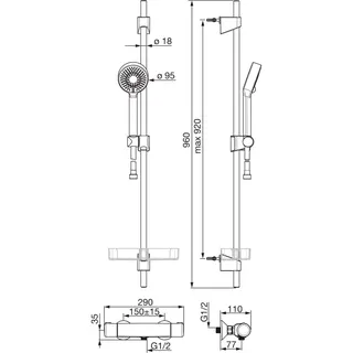 Brausebatt. m. Brausegarnitur HANSAMICRA 4815 DN15 chr – Bild 3