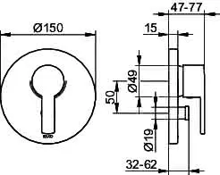 Keuco EHM-Wannenmischer Plan blue 53972 UP-Montage, verchromt – Bild 2