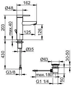 Keuco EHM-Waschtisch-Mischer Plan blue 53902, groß, m.Ablaufgarnitur, verchromt – Bild 2