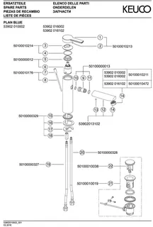 Keuco EHM-Waschtisch-Mischer Plan blue 53902, groß, m.Ablaufgarnitur, verchromt – Bild 3