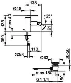 Keuco EHM-Bidetmischer Plan blue 53909, mit Ablaufgarnitur, verchromt – Bild 2