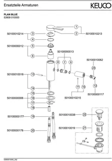 Keuco EHM-Bidetmischer Plan blue 53909, mit Ablaufgarnitur, verchromt – Bild 3