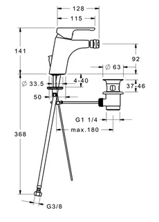 sanibel 3001-Bidet-Batterie A14 Nr. 7107 verchromt – Bild 2