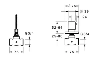 SCALIDO-Unterputzventilkörper DN 20 mit Keramik-Oberteil Nr. 7150 – Bild 2